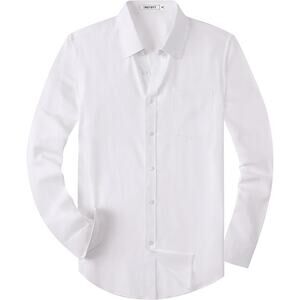 Mens Button Down Casual OxfordUntucked Dress Shirt Long Sleeve with Pocket-NEW